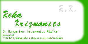 reka krizmanits business card